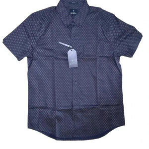 Ben Sherman  navy and brown short sleeve button down shirt sz M
